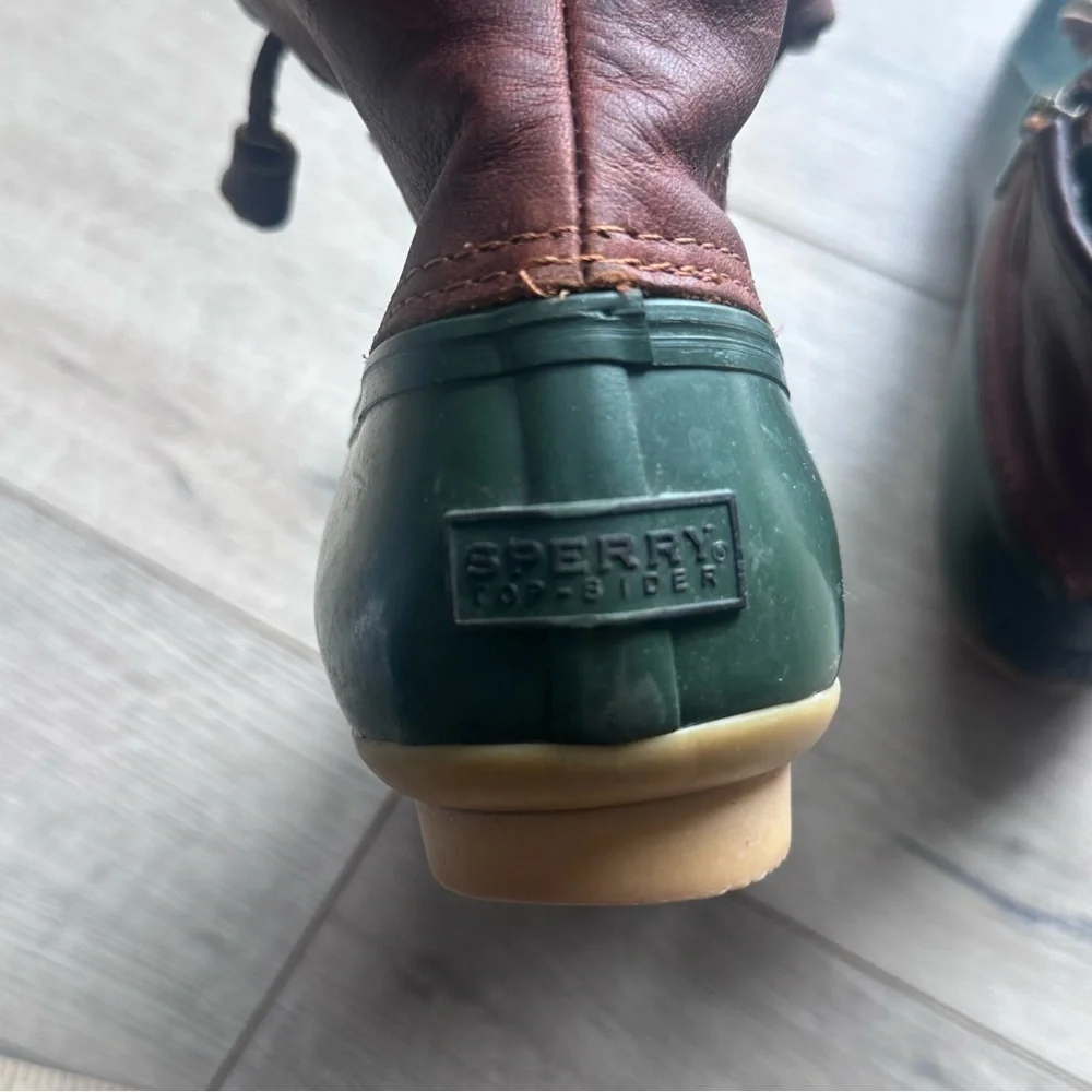 Sperry Top-Sider Waterproof Duck Boots Women’s 7 Brown Green‎ Lace Up